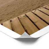 Blick aufs Meer, Strand, Palmenbaum, Boardwalk Poster (Ecke)