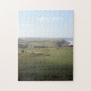 Blick aufs Meer über die Golfplatz Landschaft Foto Puzzle