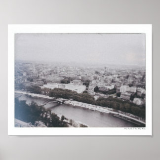 Blick aus dem Mittelalter vom Eiffelturm Poster