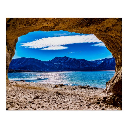 Blick aus der Höhle glänzend Poster (Vorderseite)