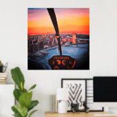 Blick der Piloten vom R44-Hubschrauber Poster (Heimbüro)