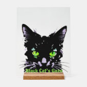 Blick der schwarzen Katze Acrylschild (Vorderseite)