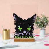 Blick der schwarzen Katze Acrylschild (Hochzeit)