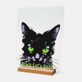 Blick der schwarzen Katze Acrylschild (Winkel)