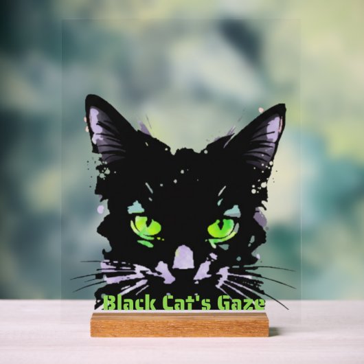 Blick der schwarzen Katze Acrylschild (Neutral)