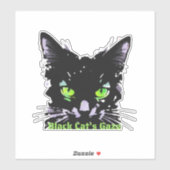Blick der schwarzen Katze Aufkleber (Blatt)