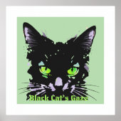 Blick der schwarzen Katze Foliendrucke (Vorderseite)