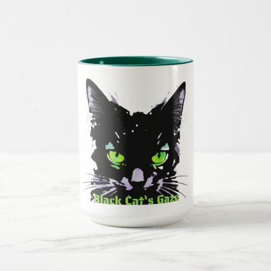 Blick der schwarzen Katze Tasse (Zentrum)
