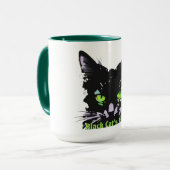 Blick der schwarzen Katze Tasse (Vorderseite Links)