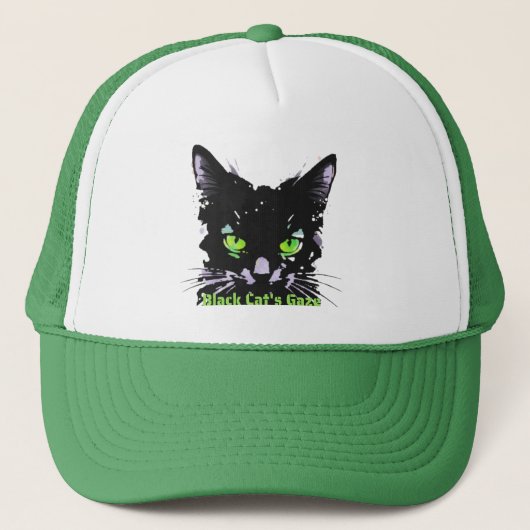 Blick der schwarzen Katze Truckerkappe (Vorderseite)