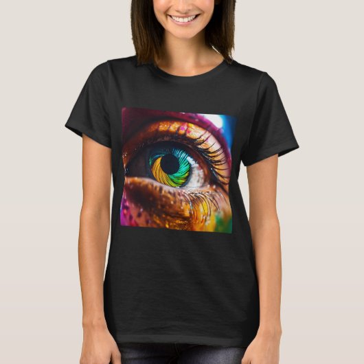 "Blick der Zeit: Uhr Reflektion im Auge" T-Shirt (Vorderseite)