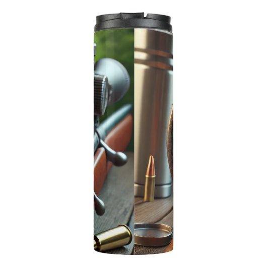 Blick des Jägers im Herbstwald Thermosbecher (Rückseite)