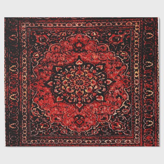 Blick des persischen Teppichs auf dem Rose Geschenkpapier (Flach)