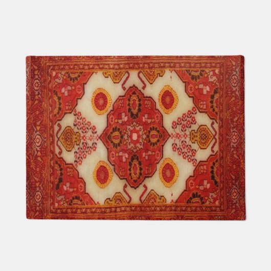 Blick des persischen Teppichs in der kupfernen Fußmatte (Vorderseite)