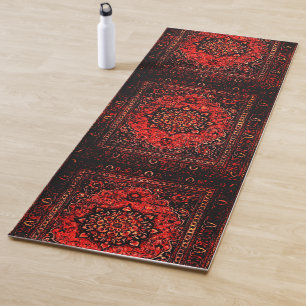 Blick des persischen Teppichs in der Rose tönte Yogamatte