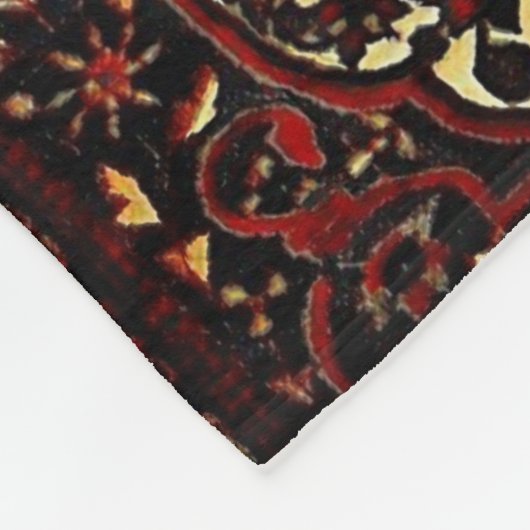 Blick des persischen Teppichs in dunkelrotem und Fleecedecke (Ecke)