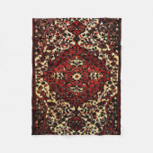 Blick des persischen Teppichs in dunkelrotem und Fleecedecke (Vorderseite)