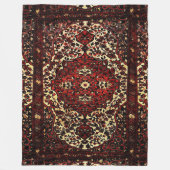 Blick des persischen Teppichs in dunkelrotem und Fleecedecke (Vorderseite)