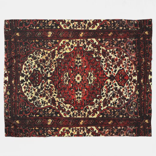 Blick des persischen Teppichs in dunkelrotem und Fleecedecke (Vorderseite (Horizontal))