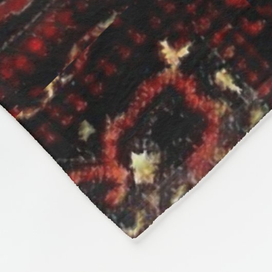 Blick des persischen Teppichs in dunkelrotem und Fleecedecke (Ecke)