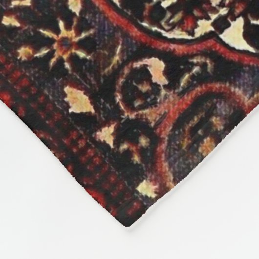 Blick des persischen Teppichs in dunkelrotem und Fleecedecke (Ecke)