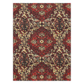 Blick des persischen Teppichs in dunkelrotem und Tischdecke (Vorderseite)