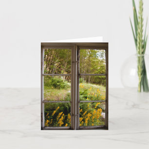 Blick durch altes Fenster Karte