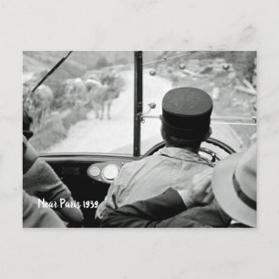 Blick durch das französische Busfenster 1939 Frank Postkarte