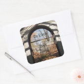 Blick durch das Ruin-Buchzeichen Quadratischer Aufkleber (Umschlag)