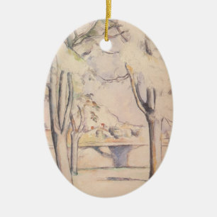Blick durch die Bäume von Paul Cezanne, Vintage Ar Keramikornament