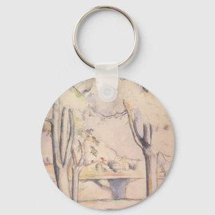 Blick durch die Bäume von Paul Cezanne, Vintage Ku Schlüsselanhänger