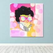 Blick durch die Herzen reflektierte Brille Leinwanddruck (Insitu (Holzboden))