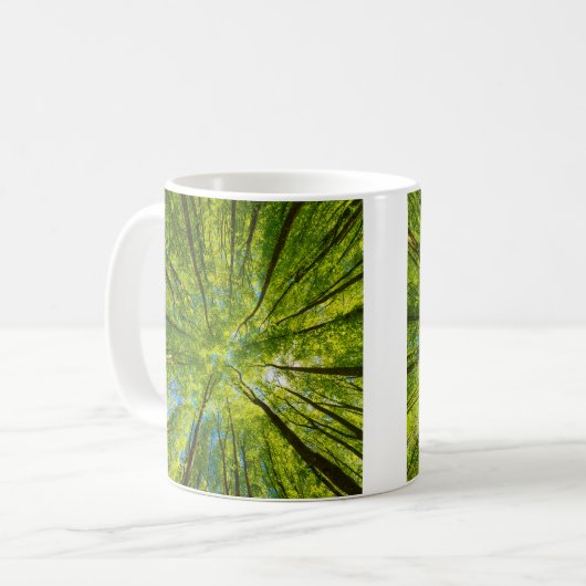 Blick durch grüne Blätter Kaffeetasse (Vorderseite Links)