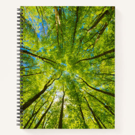 Blick durch grüne Blätter Notizblock
