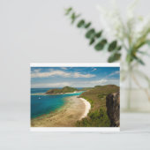 Blick entlang des Strandes von Fidschi Postkarte (Stehend Vorderseite)