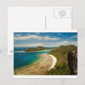 Blick entlang des Strandes von Fidschi Postkarte (Vorne/Hinten)