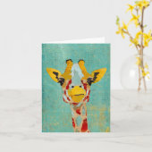 Blick goldener Giraffe Karte (Gelbe Blume)