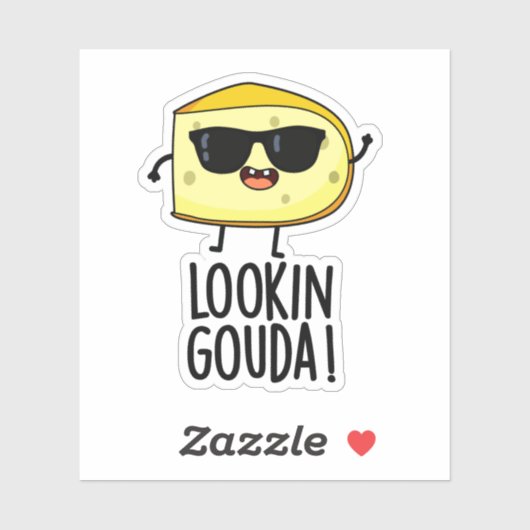 Blick Gouda Funny Cheese Pub Aufkleber (Blatt)