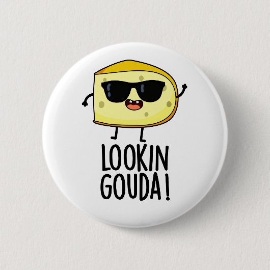 Blick Gouda Funny Cheese Pub Button (Vorderseite)