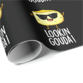 Blick Gouda Funny Cheese Pun Dark BG Geschenkpapier (Rolleneckpunkt)