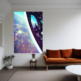 Blick hinunter auf den Planeten | AI Art Poster