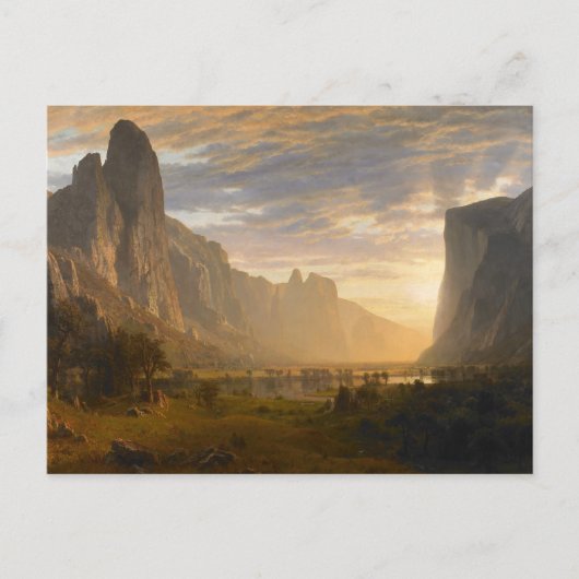 Blick hinunter ins Yosemite-Tal | Albert Bierstadt Postkarte (Vorderseite)