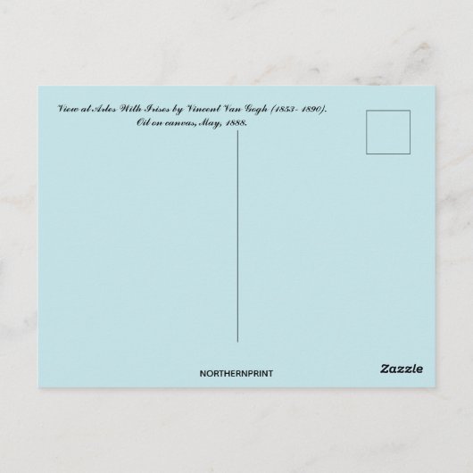 Blick in Arles mit Irisch von Vincent Van Gogh Postkarte (Rückseite)