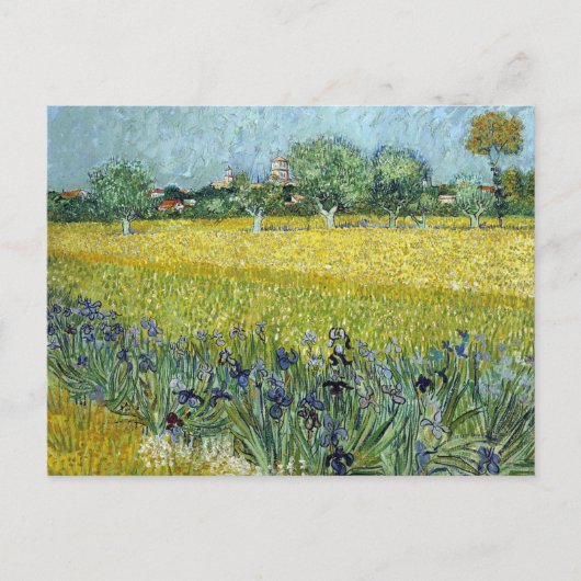 Blick in Arles mit Irisch von Vincent Van Gogh Postkarte (Vorderseite)