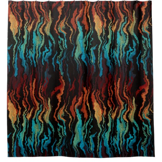 Blick in das abstrakte Feuer Duschvorhang (Vorderseite)
