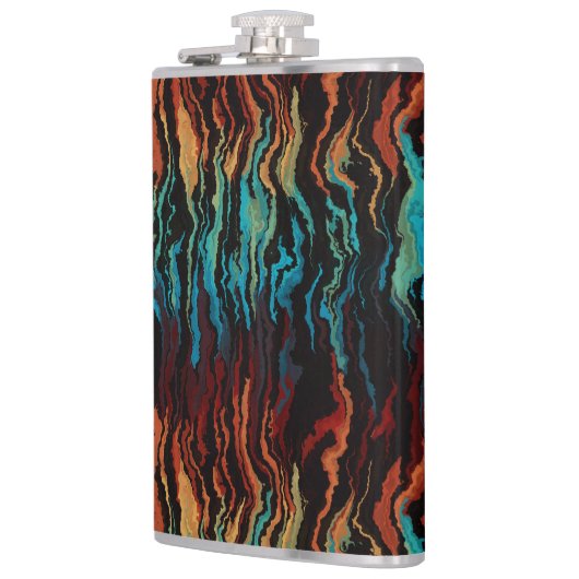 Blick in das abstrakte Feuer Flachmann (Links)