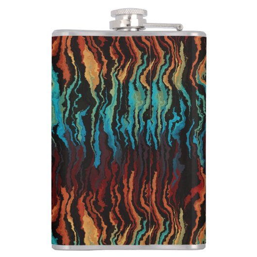 Blick in das abstrakte Feuer Flachmann (Rückseite)