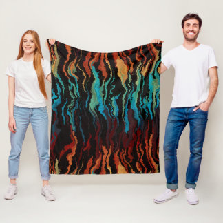 Blick in das abstrakte Feuer Fleecedecke