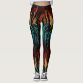Blick in das abstrakte Feuer Leggings (Vorderseite)