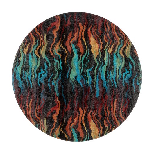 Blick in das abstrakte Feuer Schneidebrett (Vorderseite)